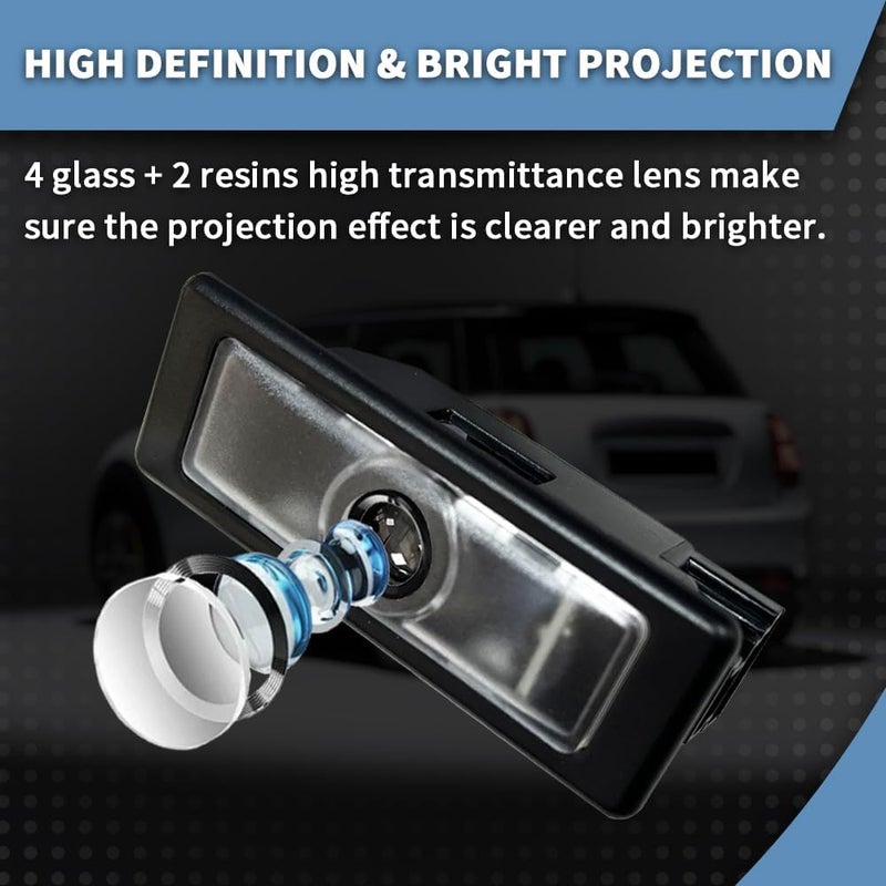 akarin 2Pcs Door Lights Logo for Mi ni r55 r56 r57 r58 r59 r60 r51 f54 f56 f55 f57 f60 f65 u25 Puddle Lights Car Door Logo Lights Projector Courtesy LED Ghost Shadow Lamps Accessories (f55) - Image 2